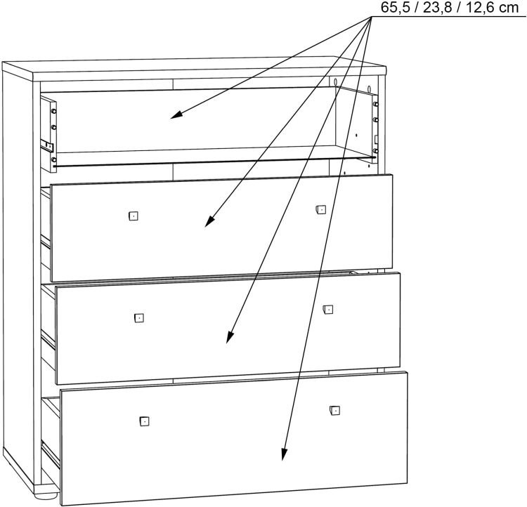 Forte Kommode Tempra 2 Sonoma Eiche NB 73,7 x 85,5 cm