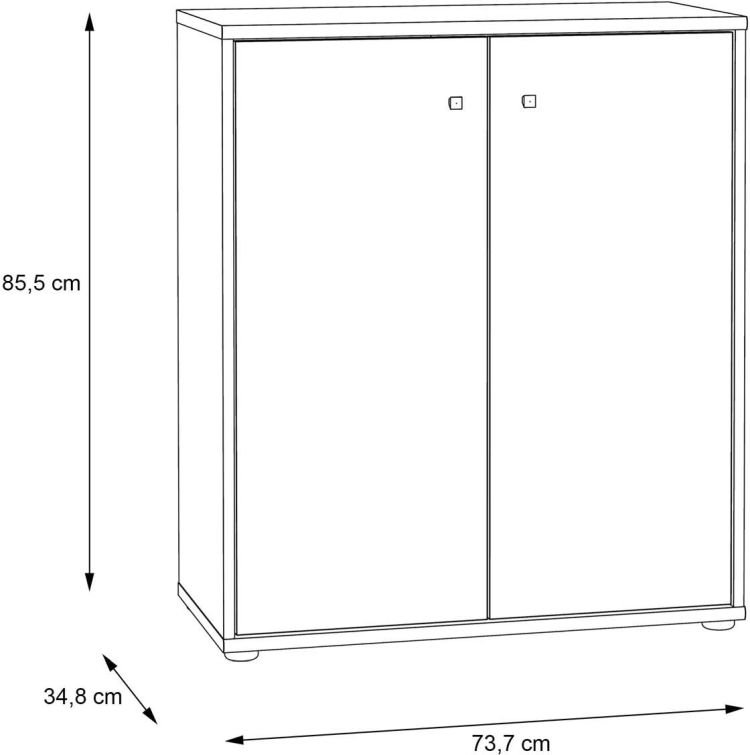 Forte Kommode Tempra 2 Artisan Eiche NB 73,7 x 85,5 cm
