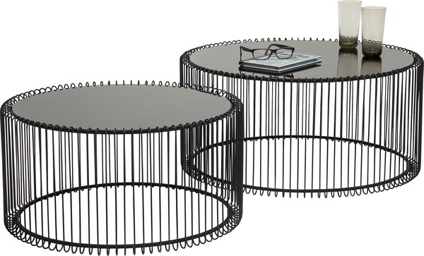 Couchtisch 2er Set schwarz - KARE Wire Black (2/Set)