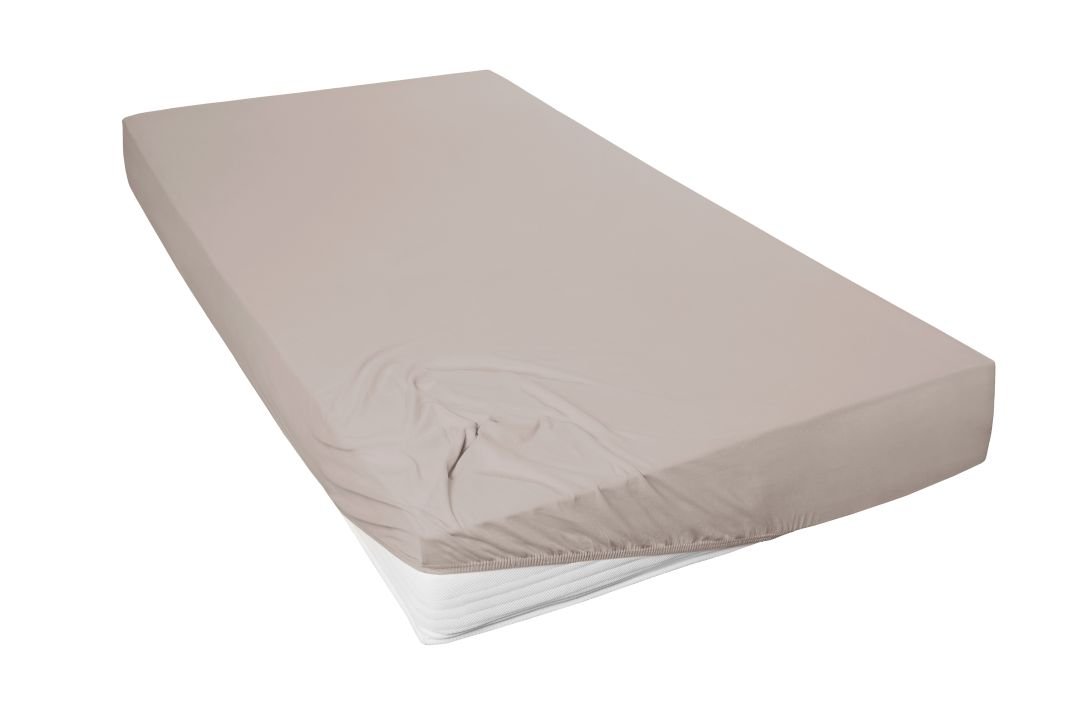 Hahn Haustextilien Mako-Feinjersey-Spannbetttuch kiesel 190 x 200 cm