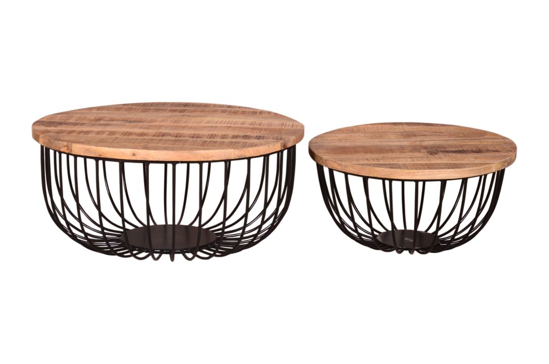 Unikat Couchtisch Set Iron Wire