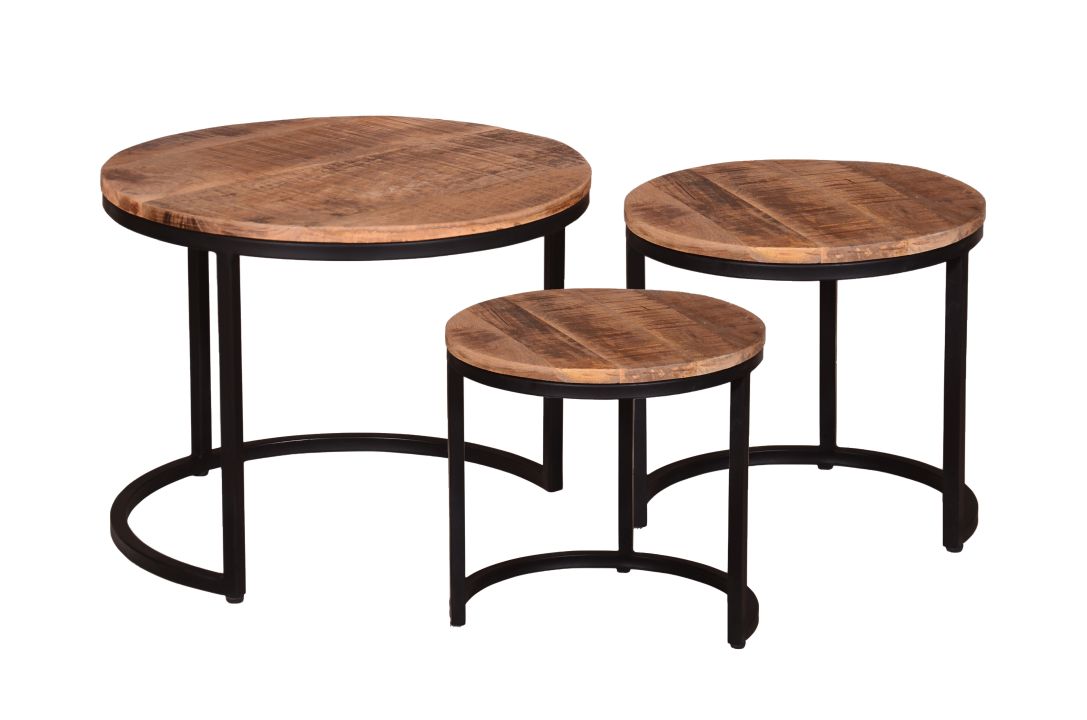 Unikat 3-Satztisch Iron