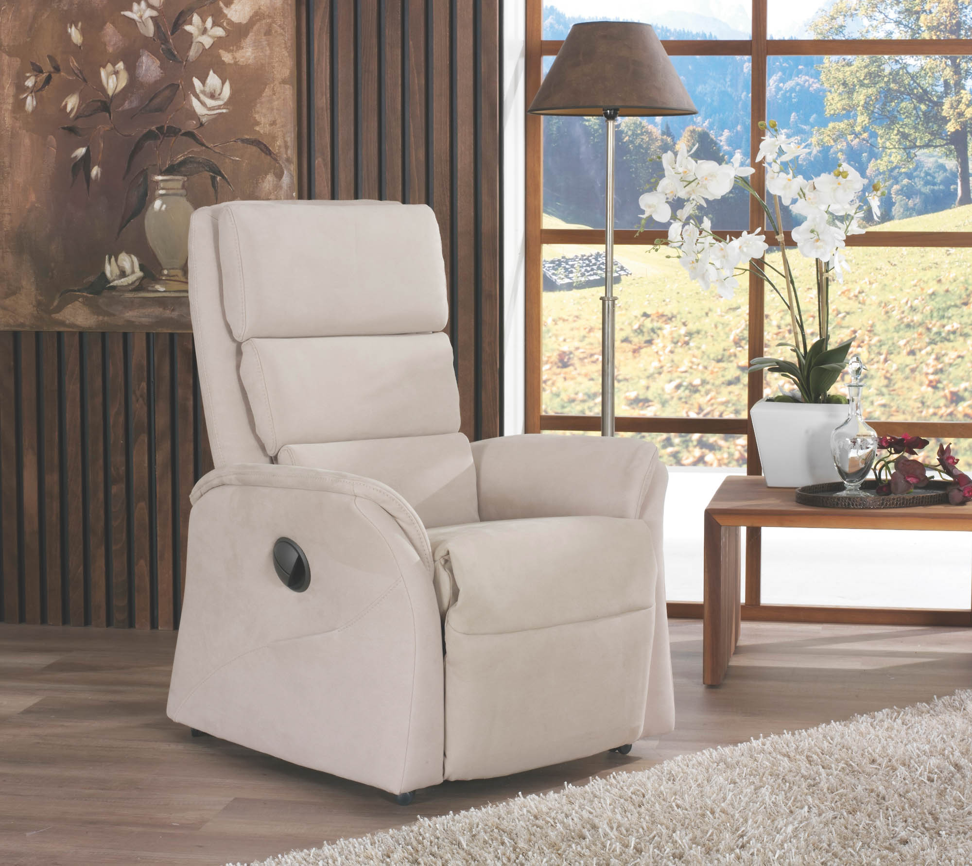 Himolla Fernsehsessel CUMULUS-VARIO PERFECT - Stoff 14 Aquaclean 02 Smoke