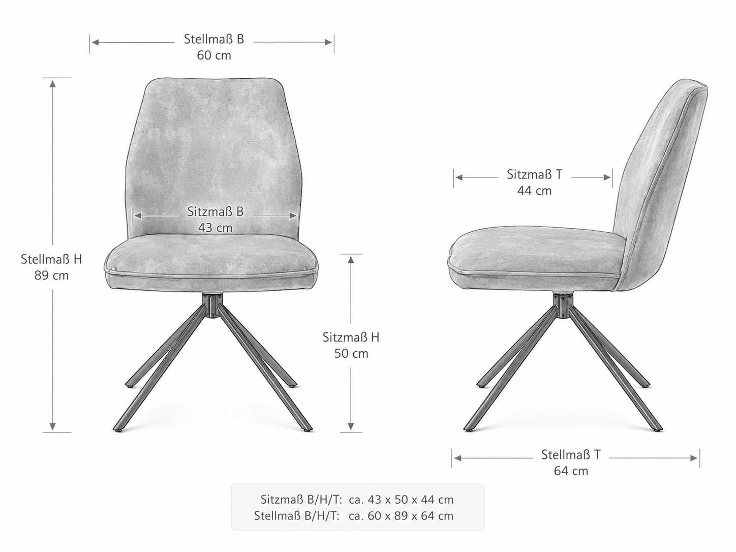 Esszimmerstuhl 4 Fuß Stuhl - Vintage  Velouroptik rostbraun - Ottawa