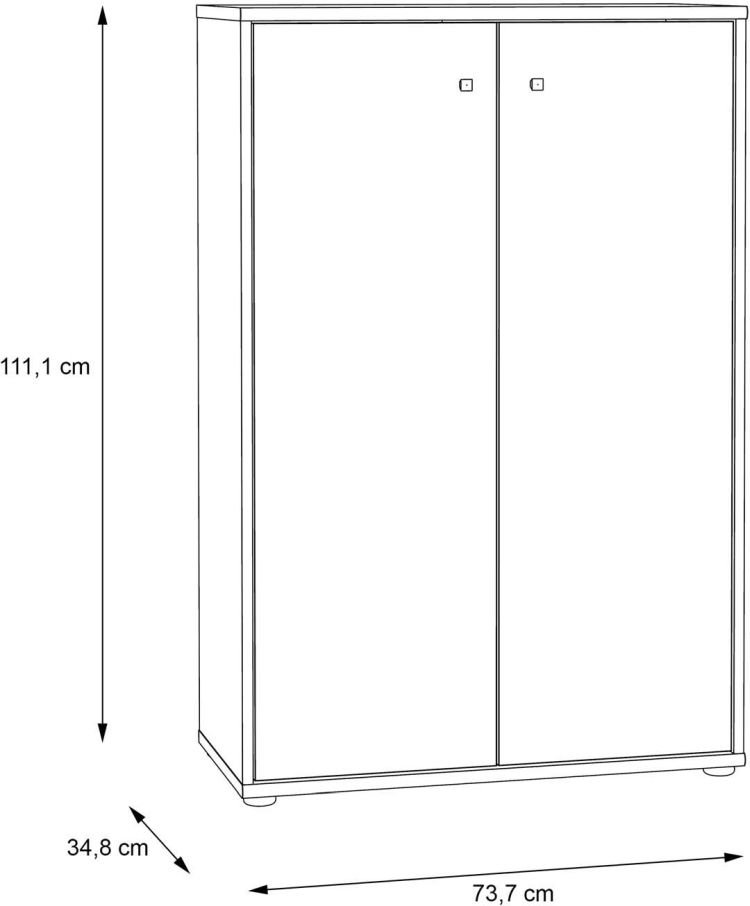 Forte Kommode Tempra 2 Artisan Eiche NB 73,7 x 111,1 cm