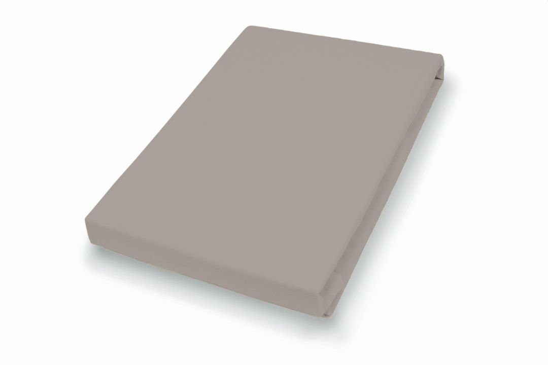 Hahn Haustextilien Mako-Feinjersey-Spannbetttuch kiesel 190 x 200 cm
