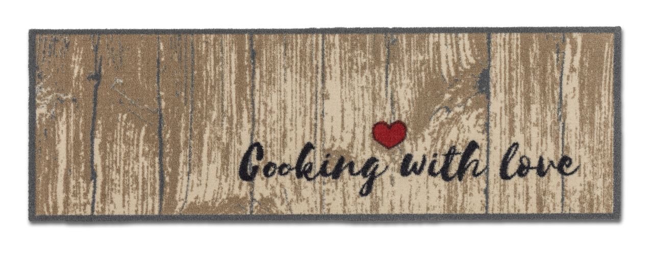 Astra Türmatte "Cooking with love" braun , 50 x 150 cm, Miabella 1669041732060