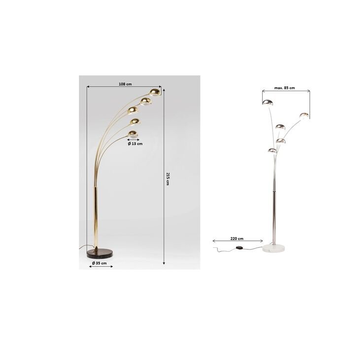 Stehleuchte gold - KARE Five Fingers Brass
