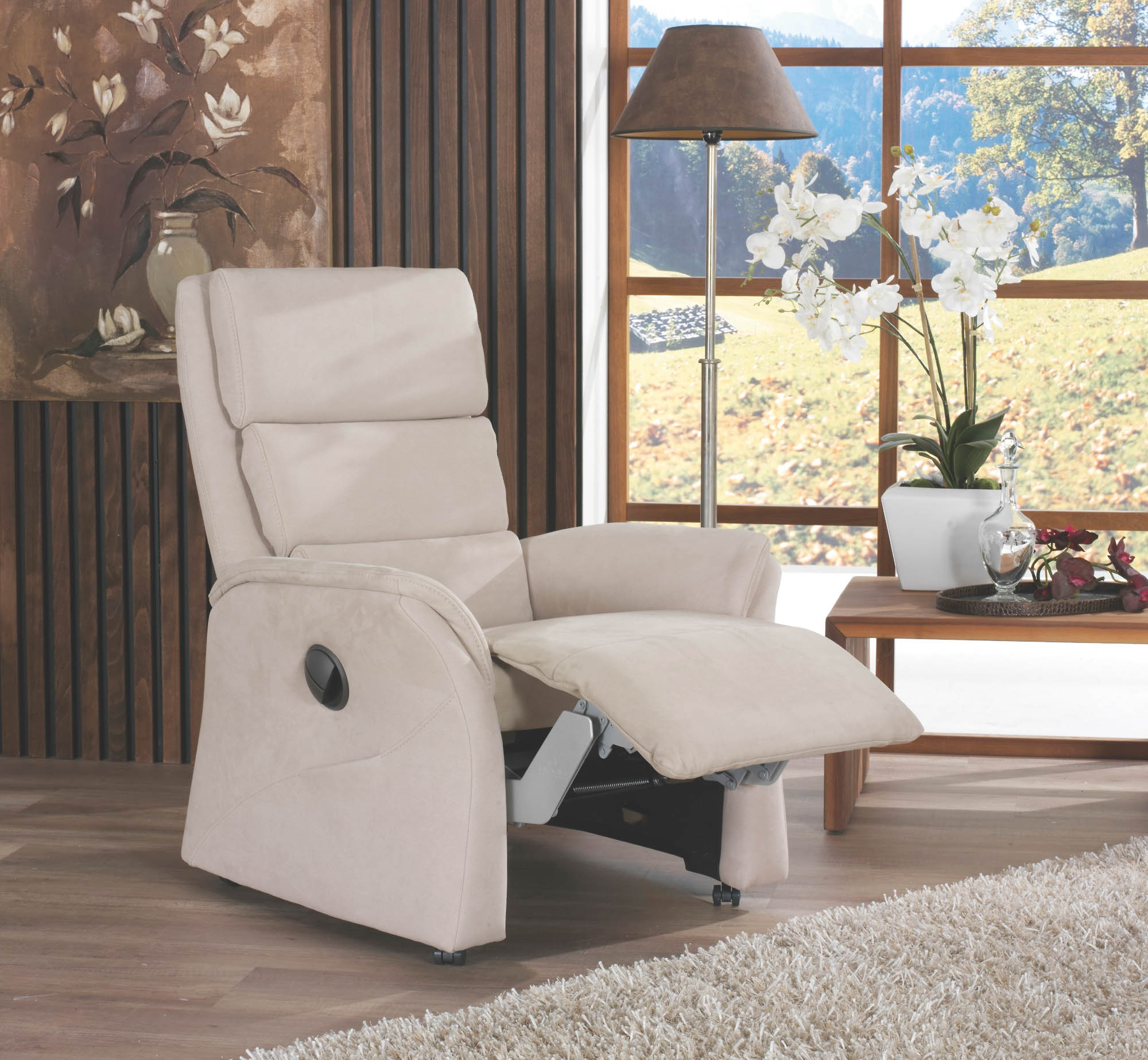 Himolla Fernsehsessel CUMULUS-VARIO PERFECT - Stoff 14 Aquaclean 02 Smoke