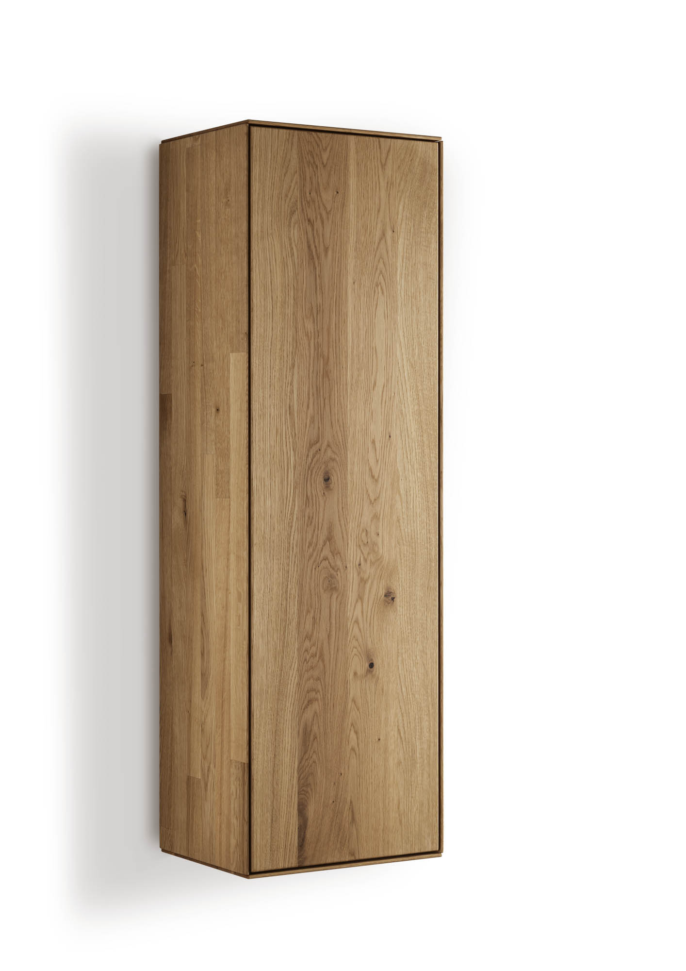 Hängevitrine I Sola Wildeiche - Holztür mit 3 Fachböden höhenverstellbar, B/H/T ca. 40 x 125 x 30 cm