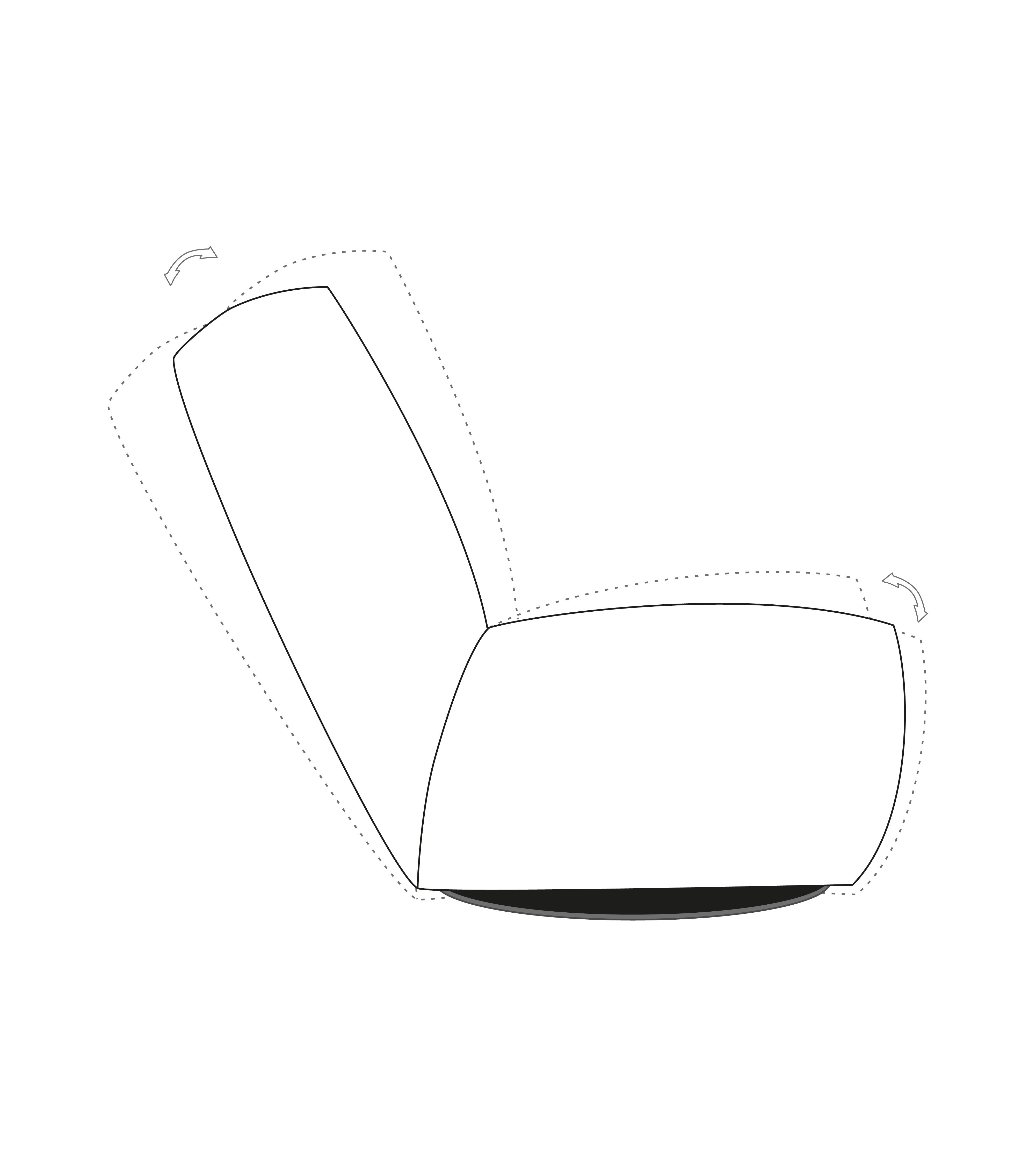 bullfrog Sessel Twister, Nubukleder Crazy Nubuk graphit, 1517-145H 2510/73