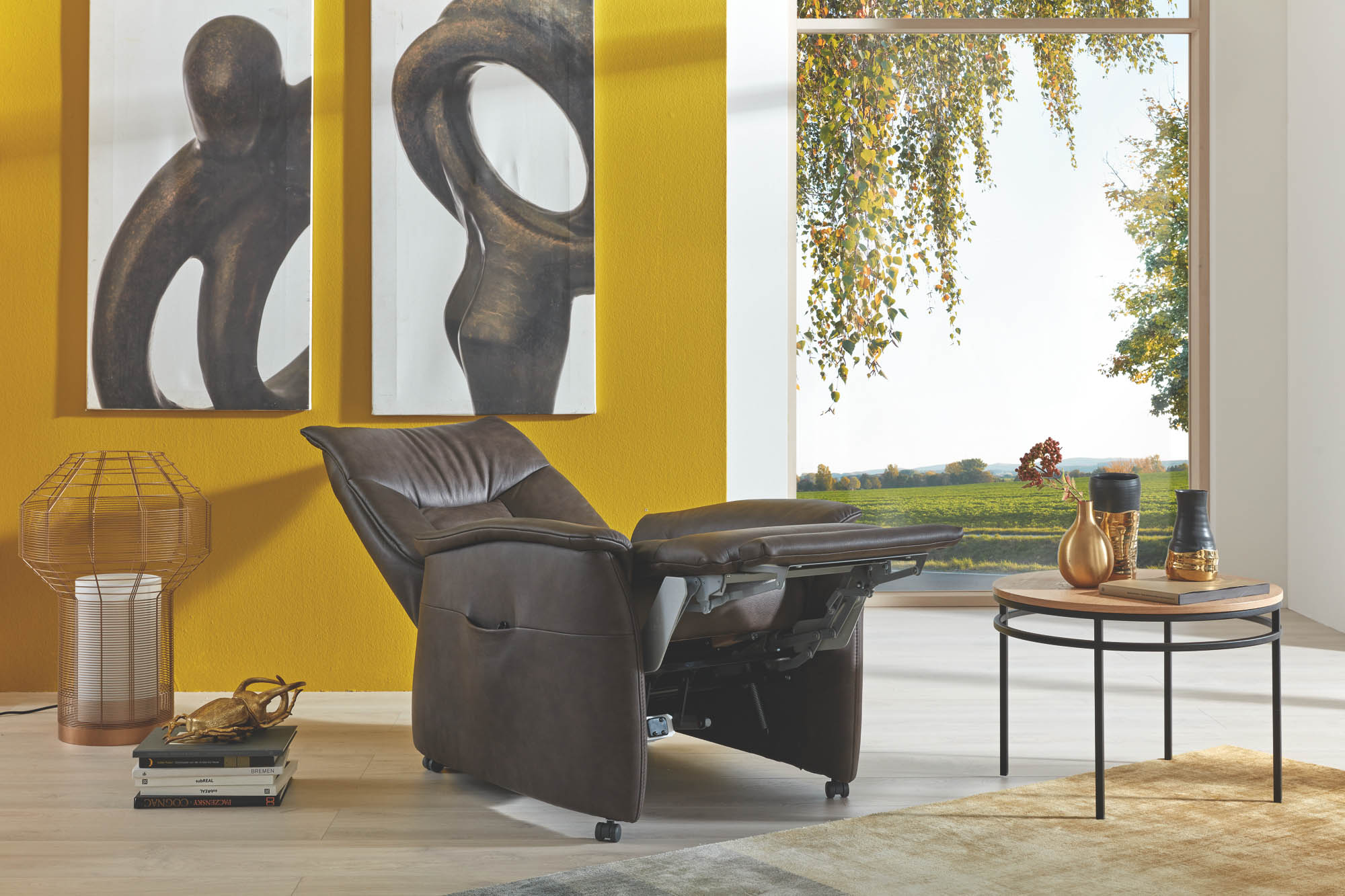 Himolla Fernsehsessel CUMULUS-VARIO PERFECT - echt Leder 27 Eleganza Fango