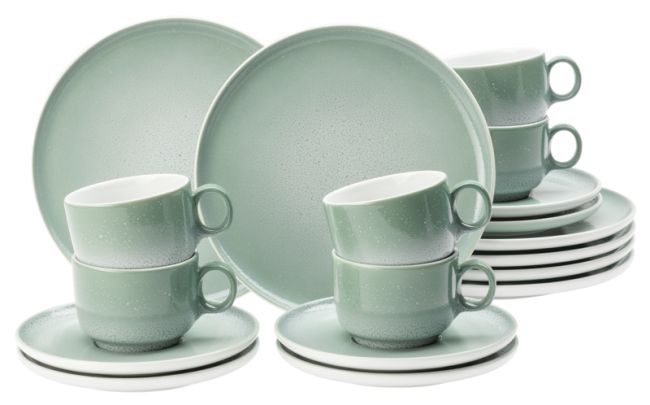 Seltmann Kaffeeservice 18tlg.Porzellan mint - Sento Home Aura mint