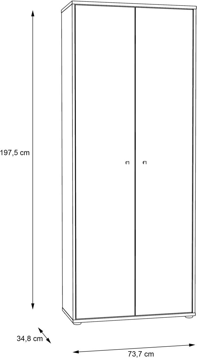 Forte Kommode Tempra 2 Sonoma Eiche NB 73,7 x 197,5 cm