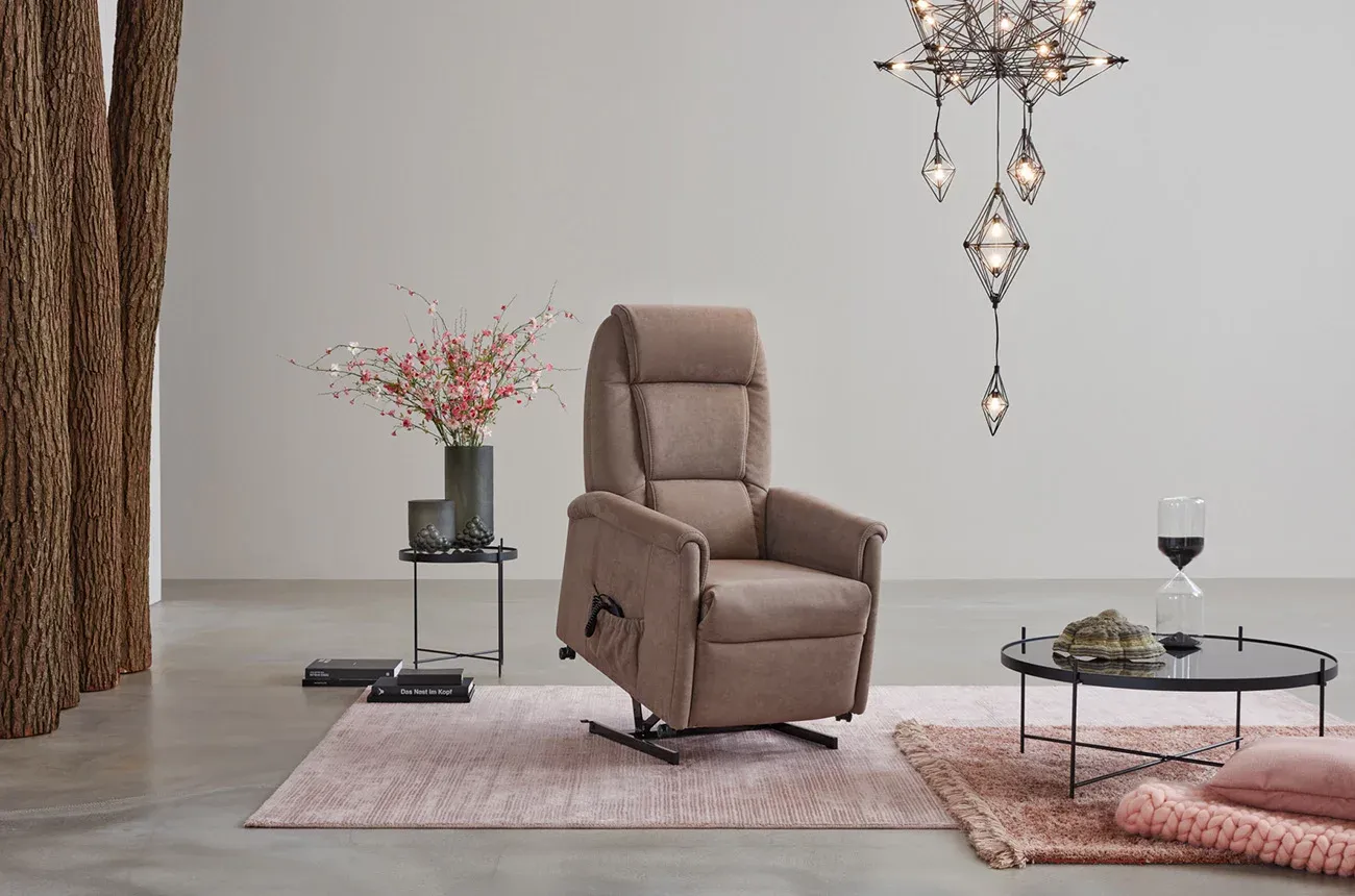 Himolla Fernsehsessel CUMULUS QUARTETT - Stoff 10 Kosmos kakao