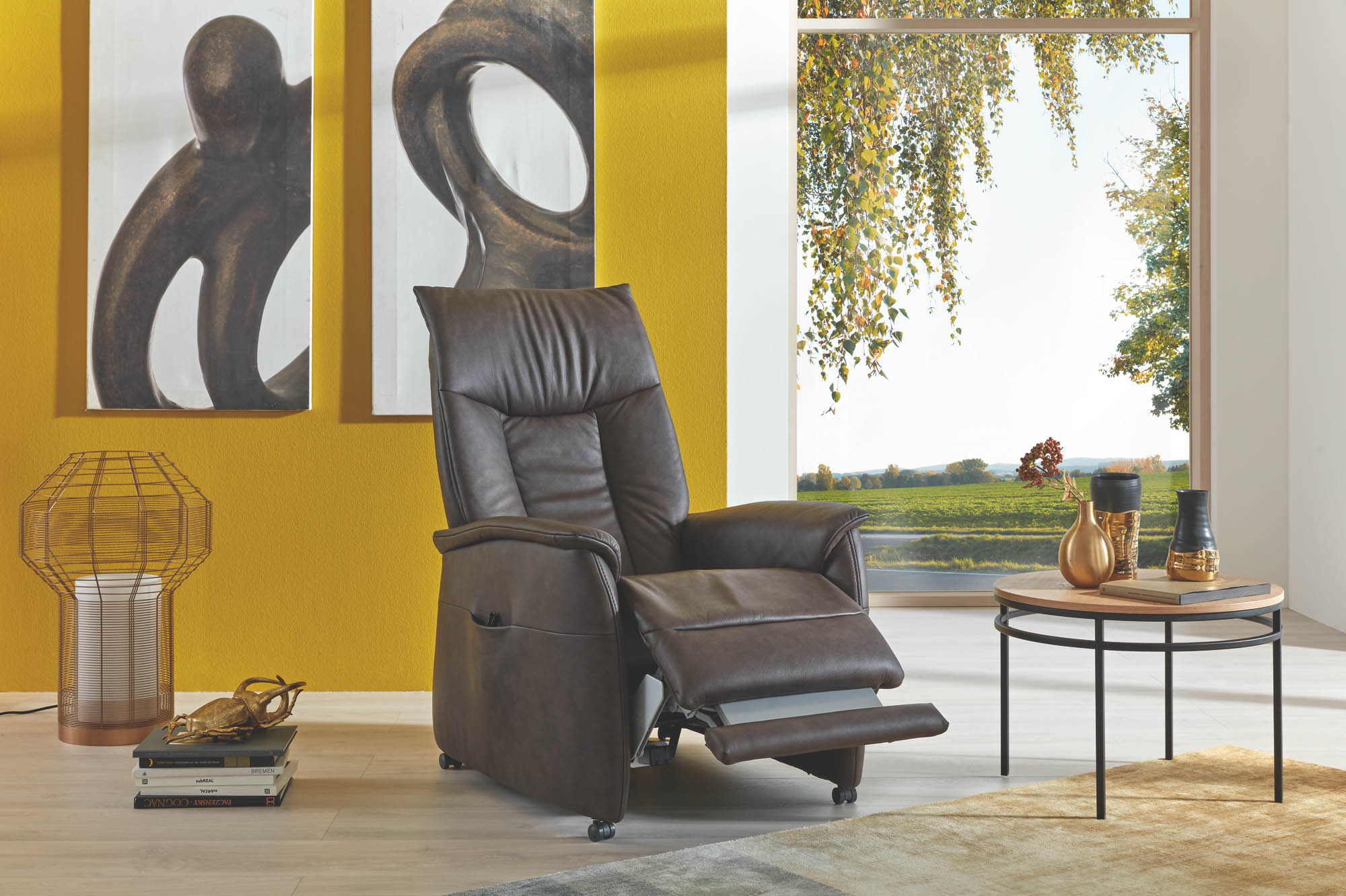 Himolla Fernsehsessel CUMULUS-VARIO PERFECT - echt Leder 27 Eleganza Fango
