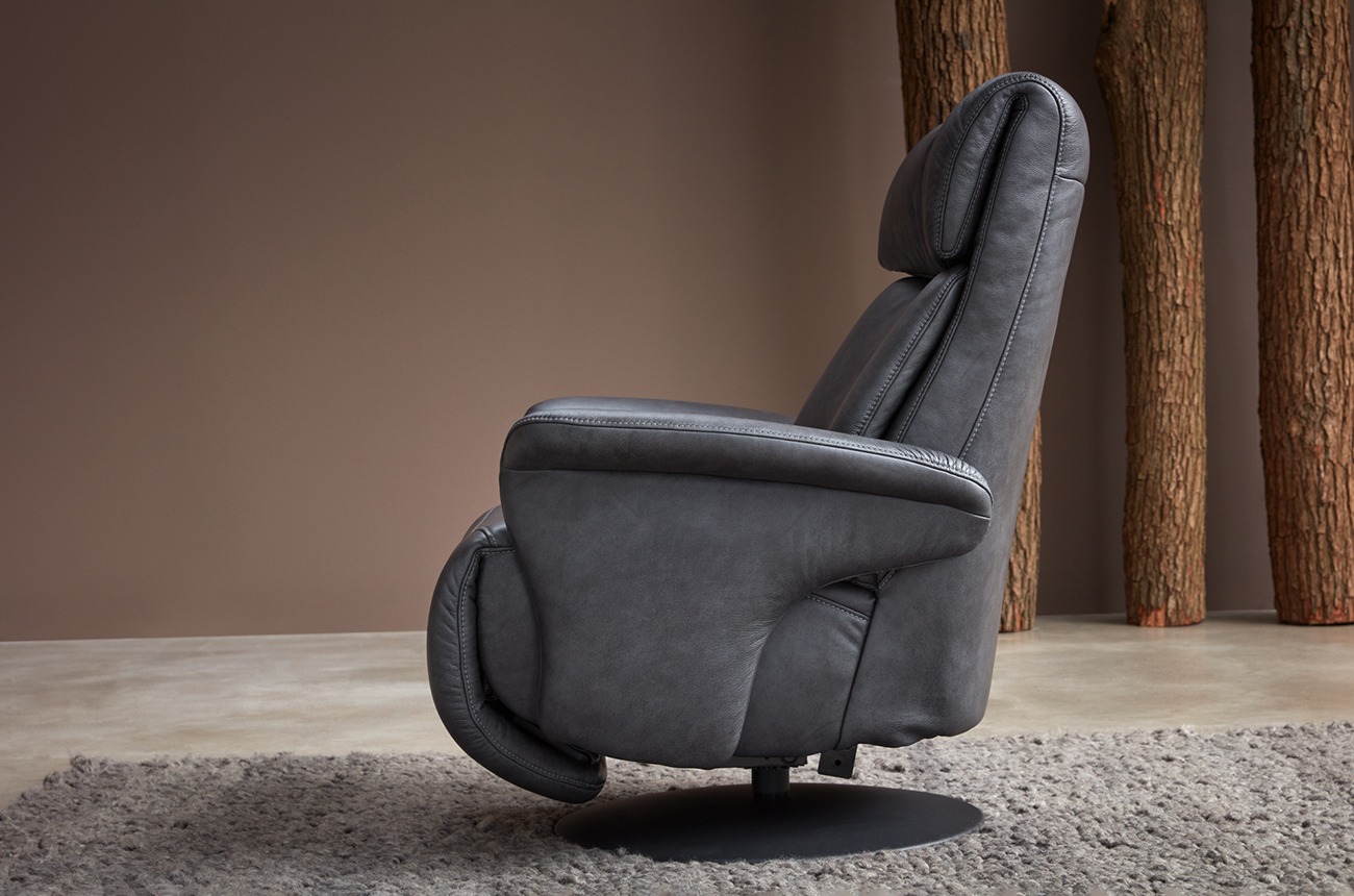 Himolla Relax-Sessel EASY SWING -  echt Leder 24 Longru Zinn Ausführung XL Schwerlast