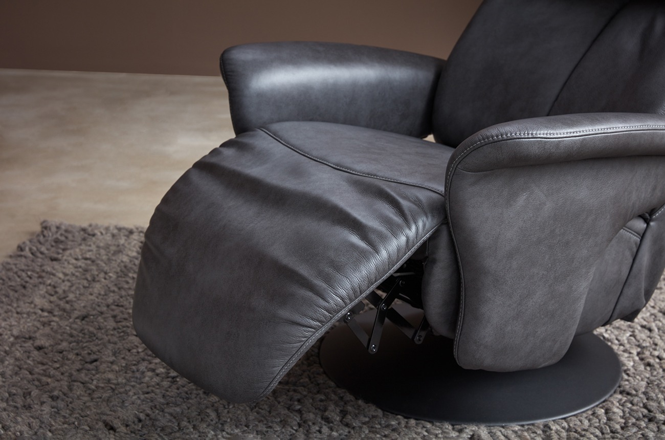 Himolla Relax-Sessel EASY SWING -  echt Leder 24 Longru Zinn Ausführung XL Schwerlast