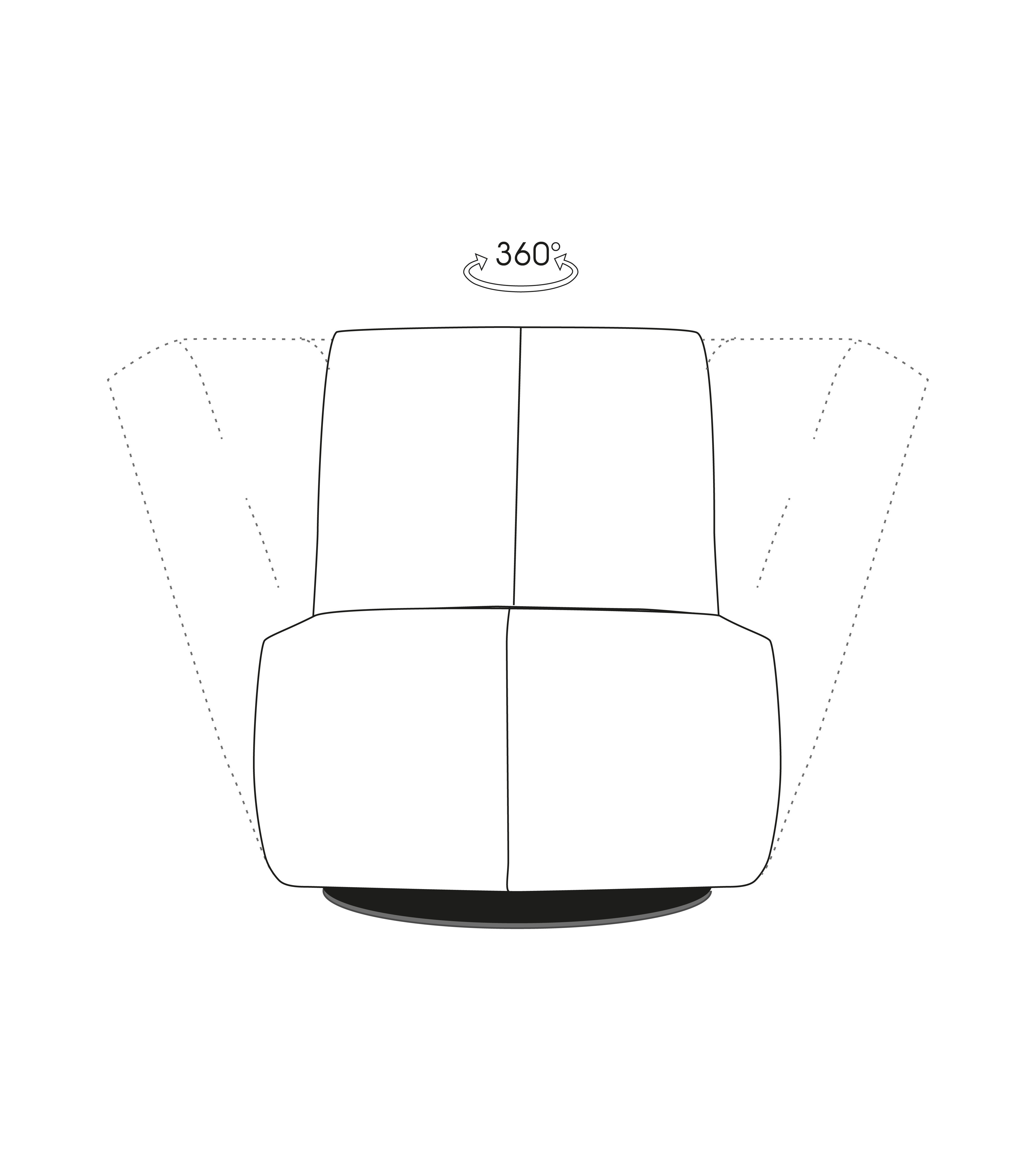 bullfrog Sessel Twister, Nubukleder Crazy Nubuk graphit, 1517-145H 2510/73