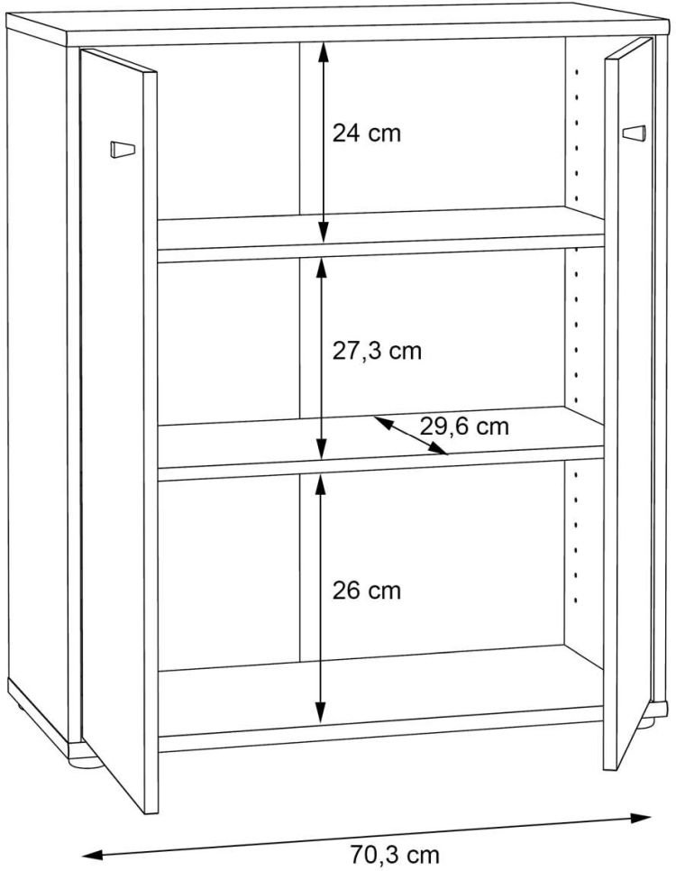 Forte Kommode Tempra 2 Artisan Eiche NB 73,7 x 85,5 cm