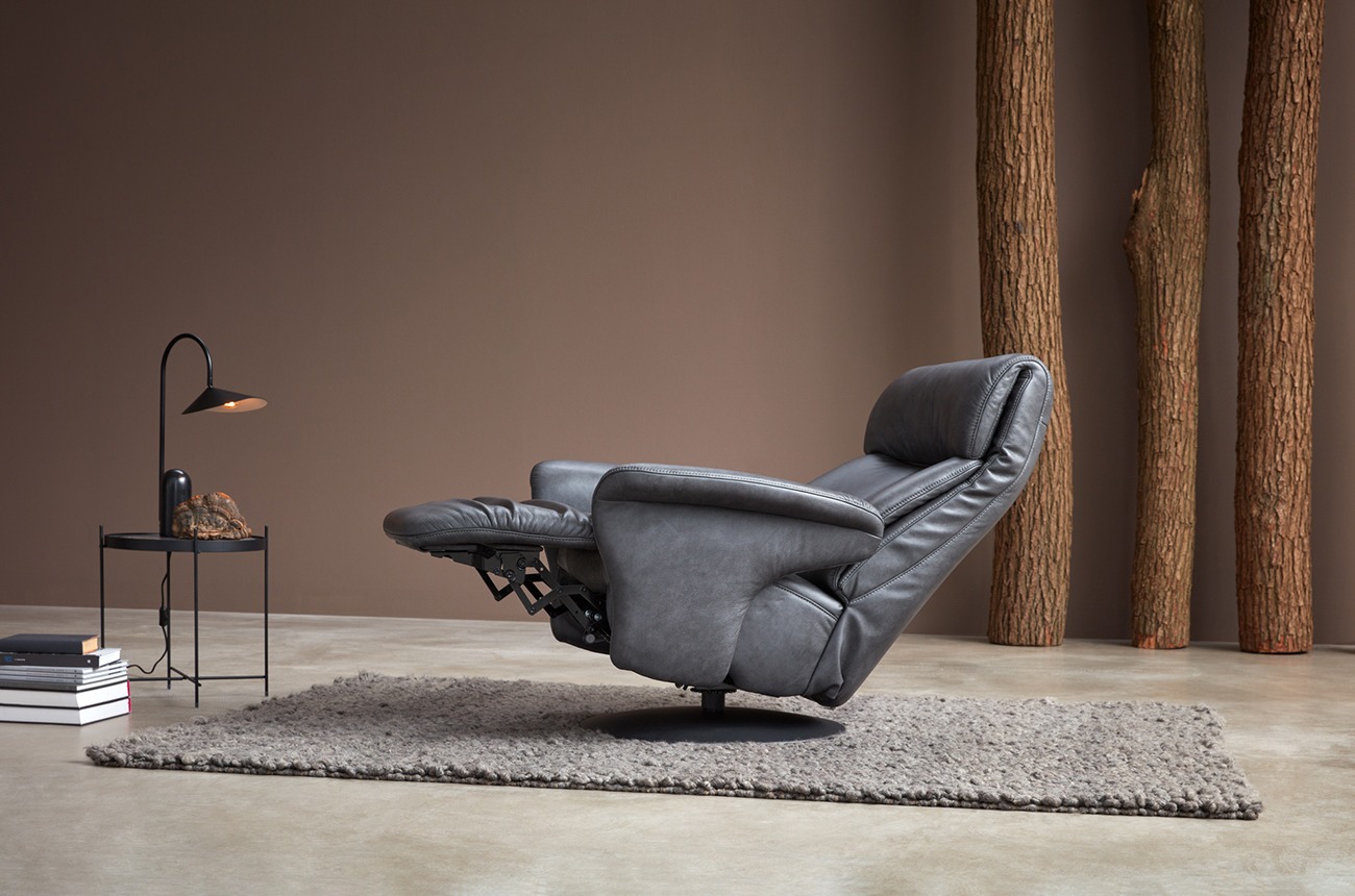 Himolla Relax-Sessel EASY SWING -  echt Leder 24 Longru Zinn Ausführung XL Schwerlast