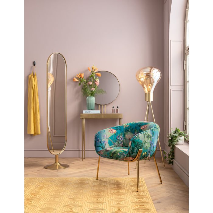 KARE Standspiegel Curve messing 170 x 40 cm