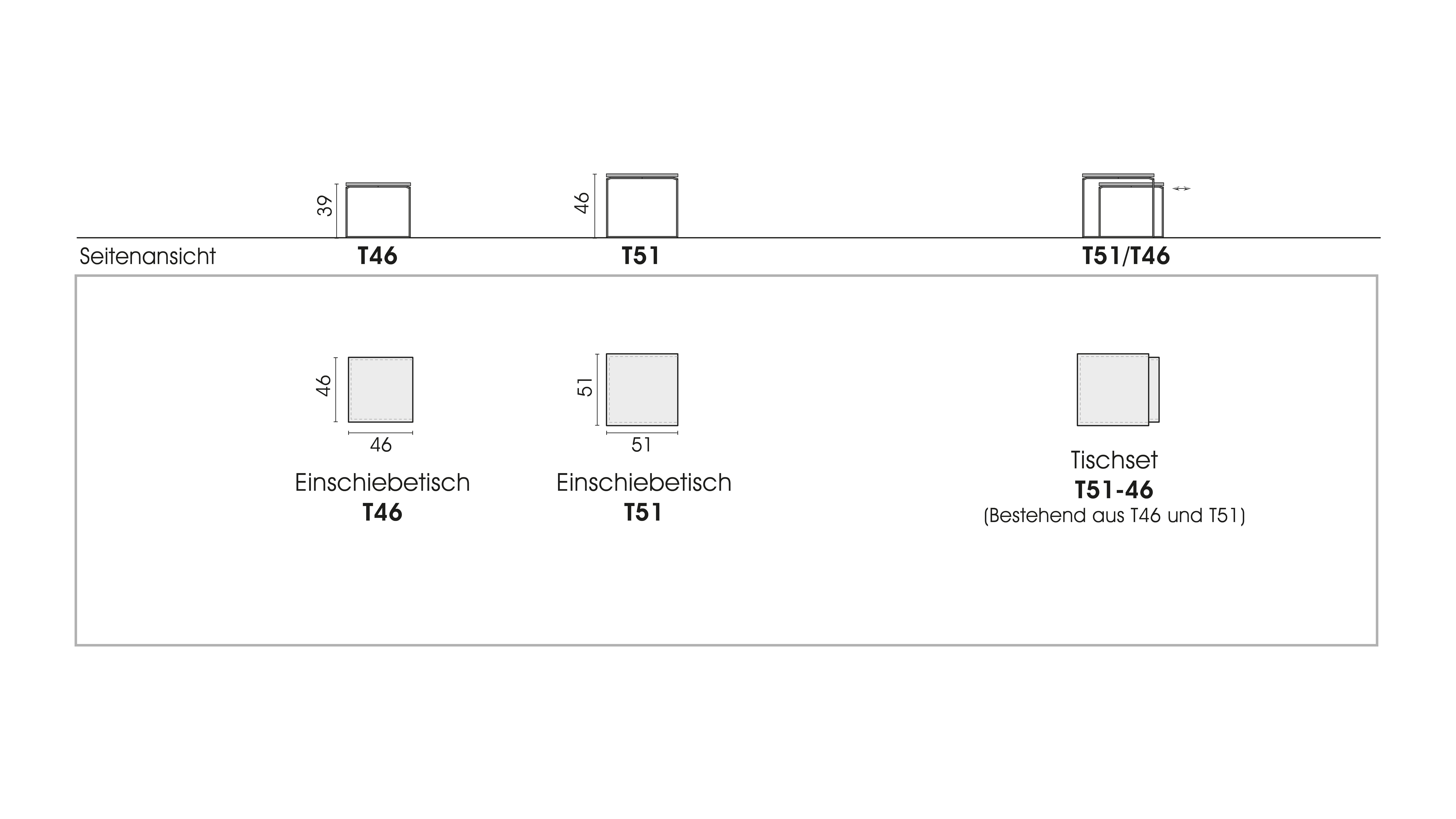 bullfrog Tischset Nico, Fichte gebürstet, grau gebeizt & lackiert,  5710-T46-51