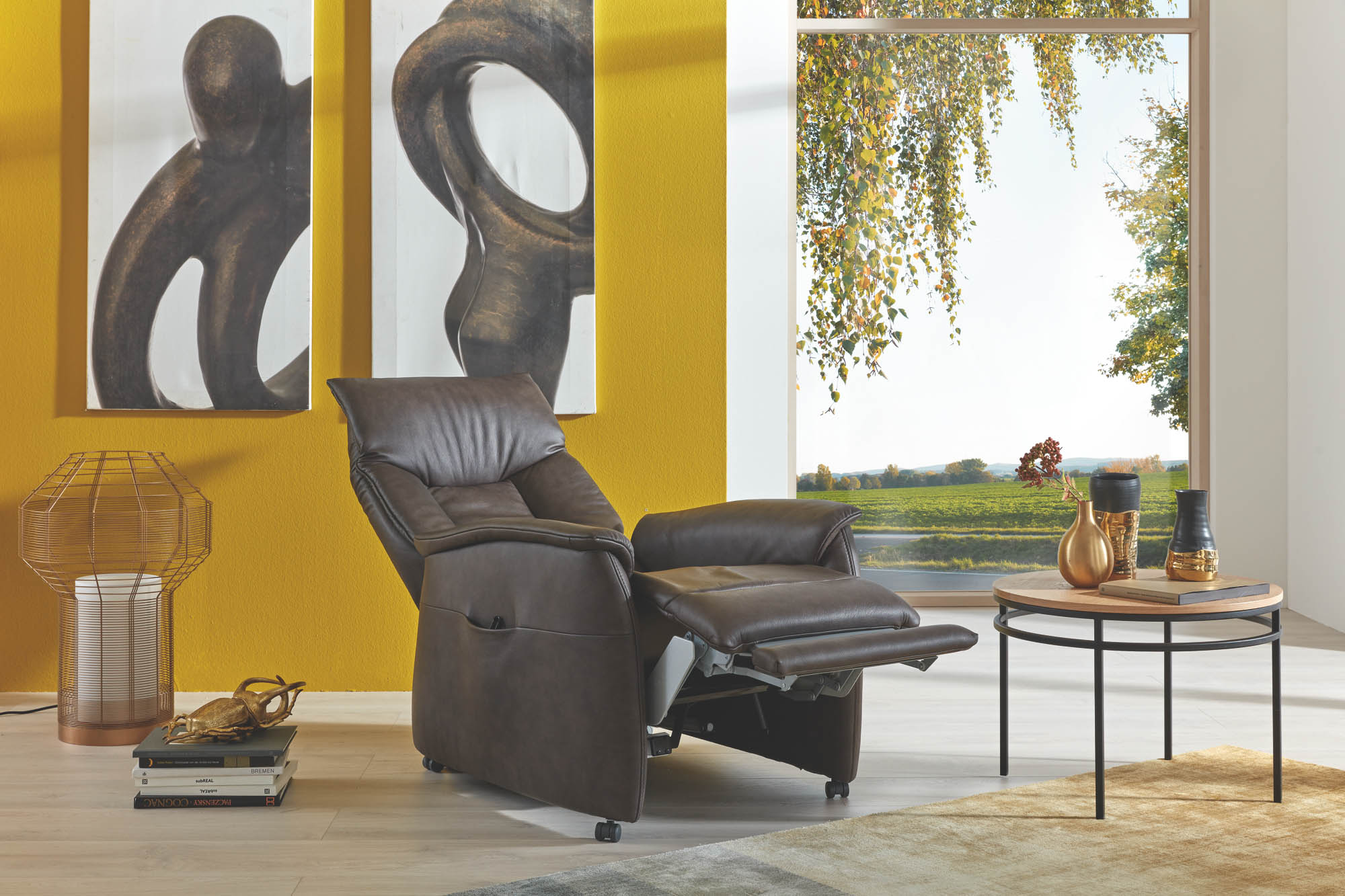 Himolla Fernsehsessel CUMULUS-VARIO PERFECT - echt Leder 27 Eleganza Fango
