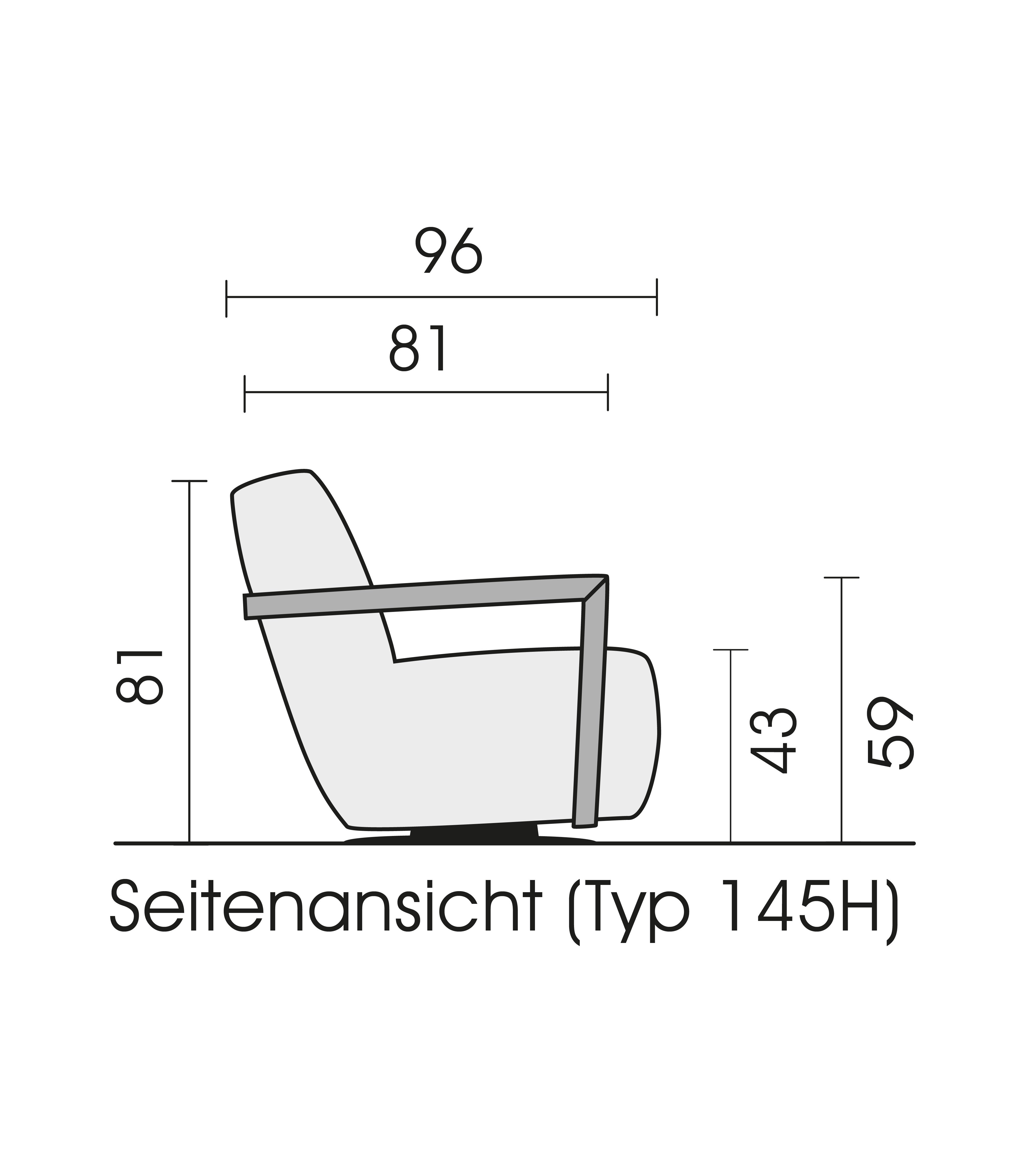 bullfrog Sessel Twister, Nubukleder Crazy Nubuk graphit, 1517-145H 2510/73