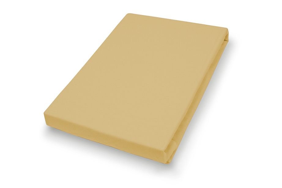 Hahn Haustextilien Mako-Feinjersey-Spannbetttuch senf 100 x 200 cm