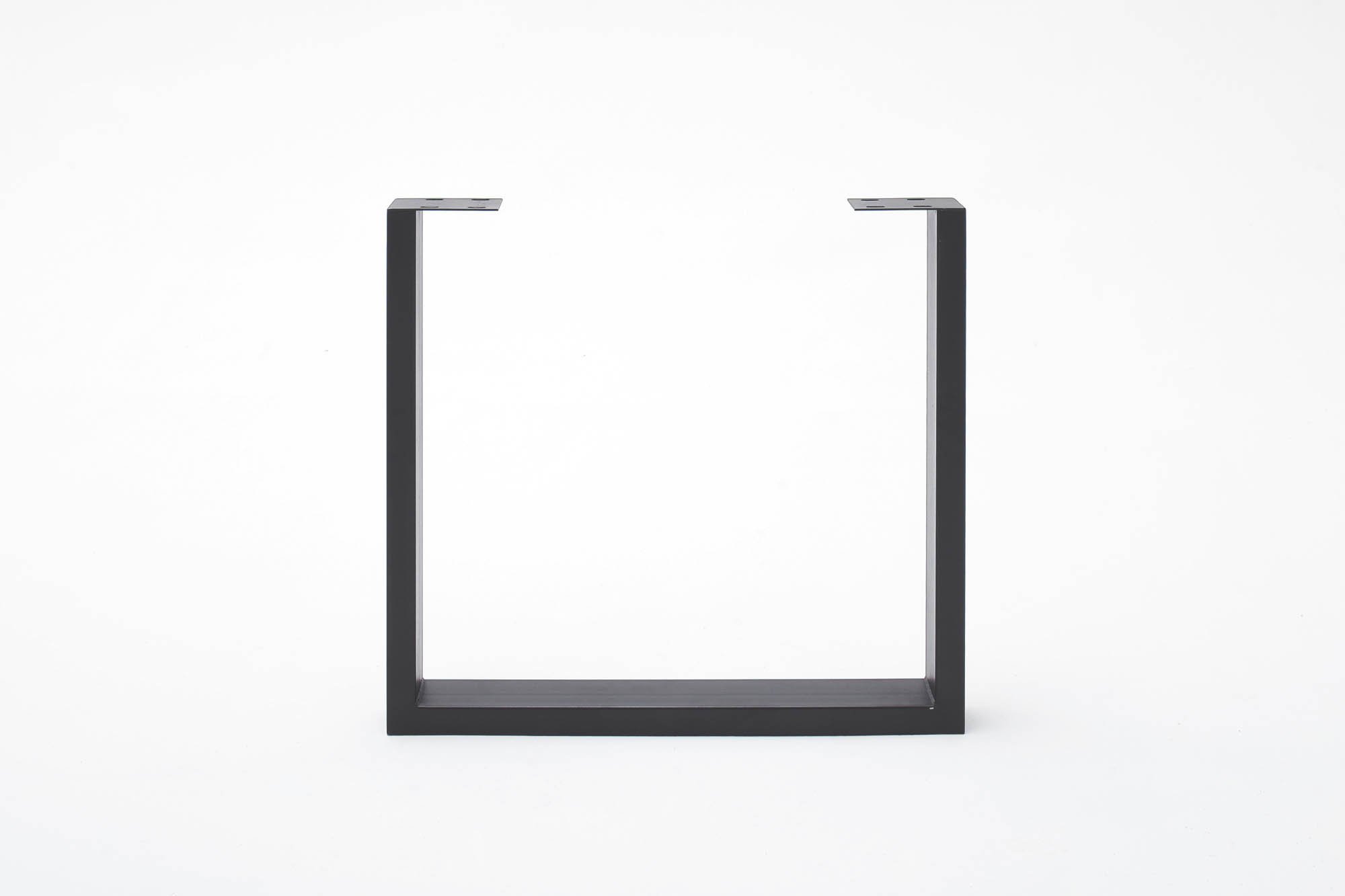 Elfo Möbel Esstisch Eiche geölt Durchg. Lamelle mit Baumkante , Gestell: U-Fuß Schwarz , 200 x 100 cm , Walton S1002520 + S3000TUS