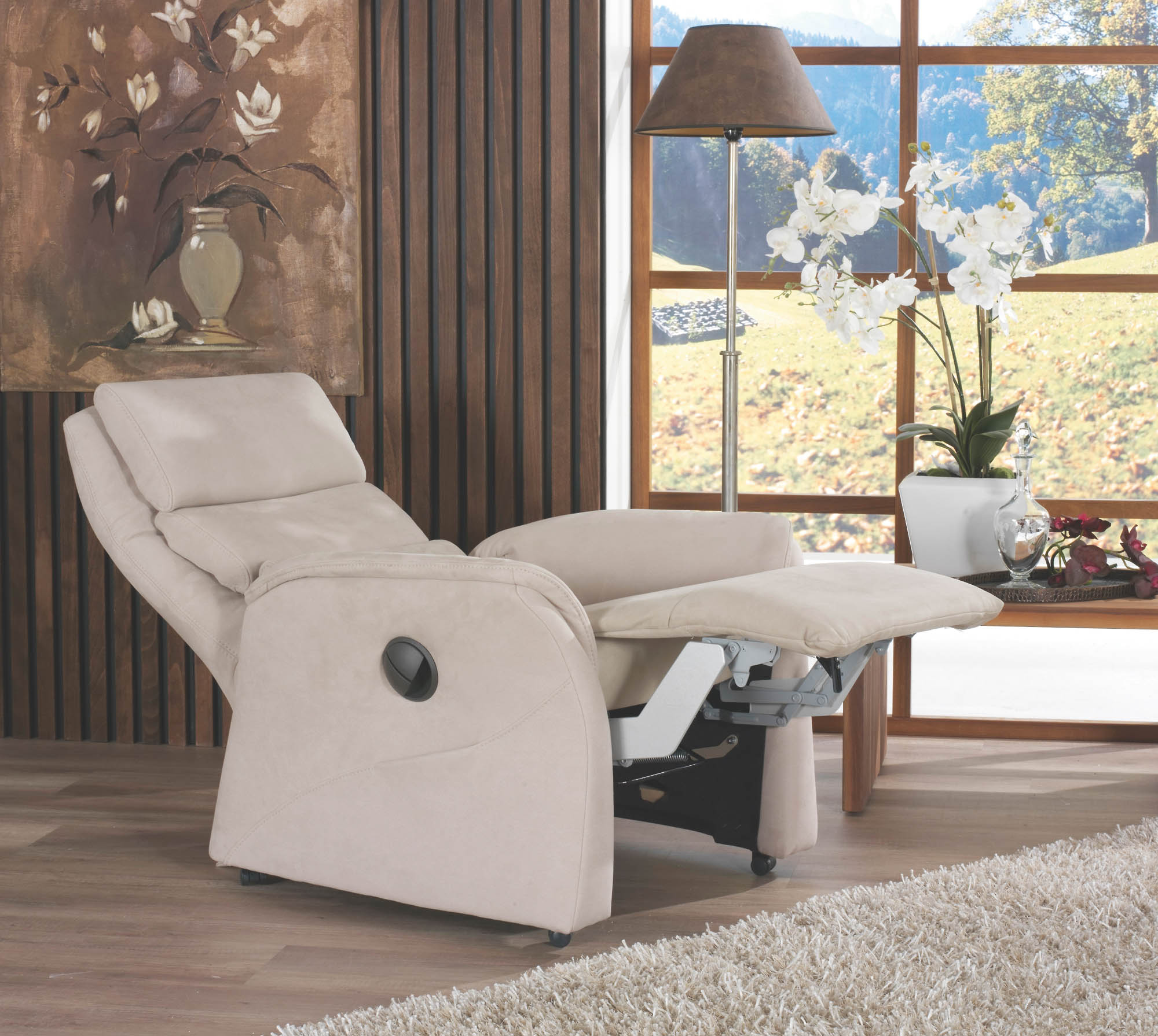 Himolla Fernsehsessel CUMULUS-VARIO PERFECT - Stoff 14 Aquaclean 02 Smoke