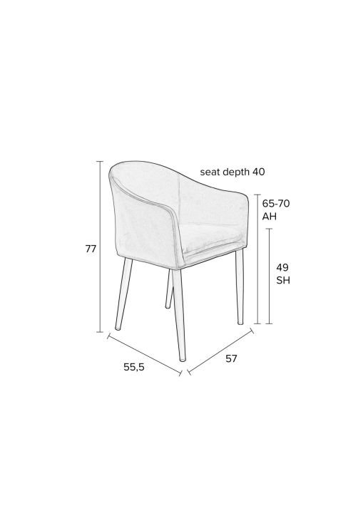 Armlehnenstuhl Catelyn Velvet orange
