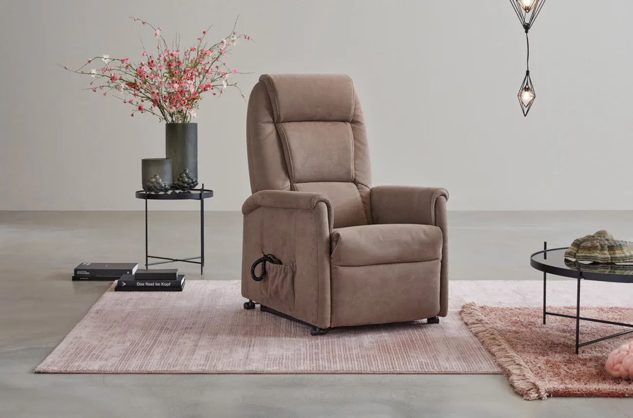 Himolla Fernsehsessel CUMULUS QUARTETT - Stoff 10 Kosmos kakao