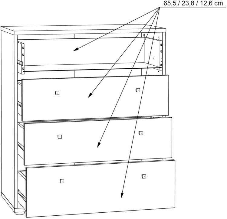 Forte Kommode Tempra 2 Artisan Eiche NB 73,7 x 85,5 cm