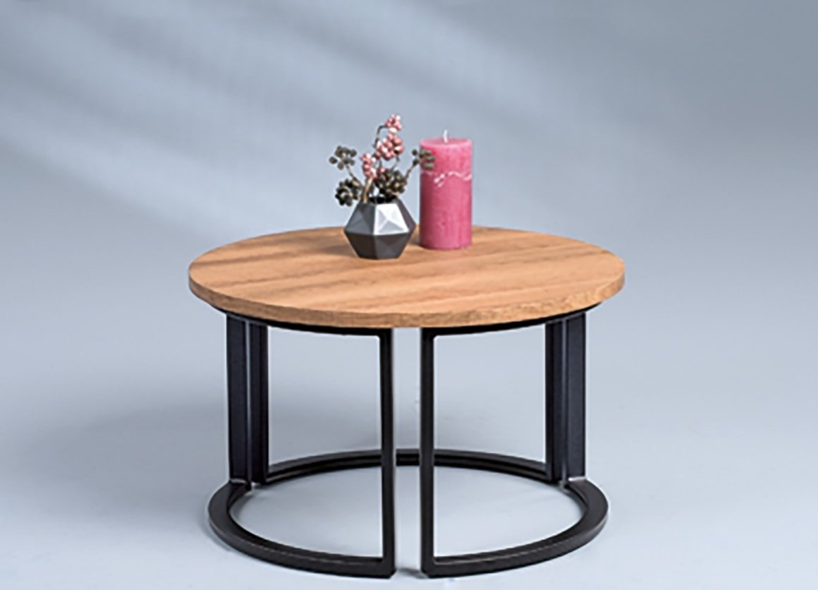 M2 Couchtisch Chicago 1 Eiche NB Ø 60 cm