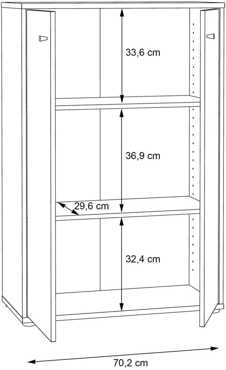 Forte Kommode Tempra 2 Artisan Eiche NB 73,7 x 111,1 cm