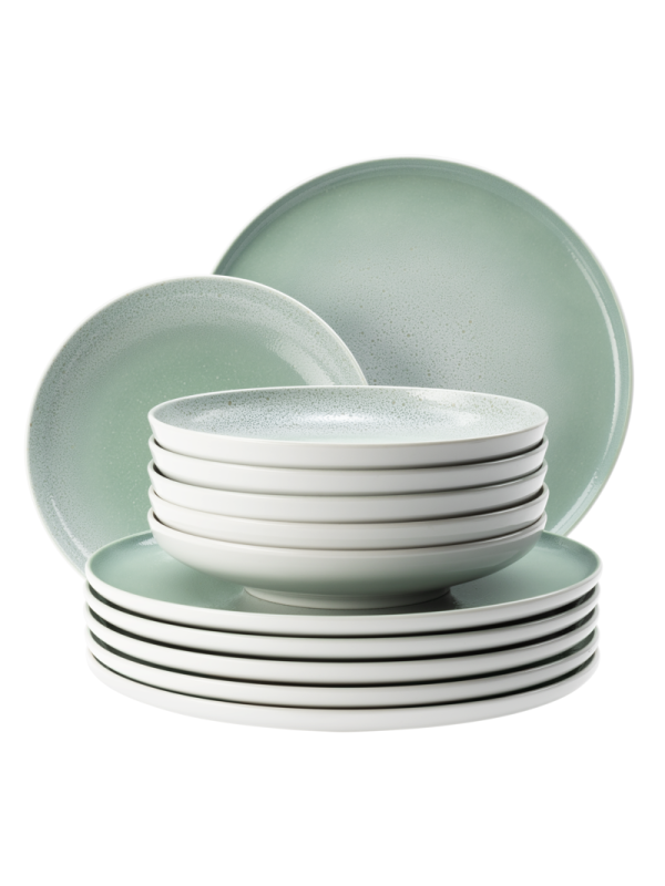 Tafelservice 12tlg. Porzellan mint - Seltmann Sento Home Aura mint
