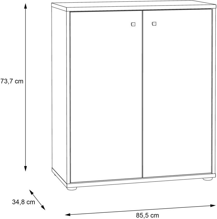 Forte Kommode Tempra 2 Sonoma Eiche NB 73,7 x 85,5 cm