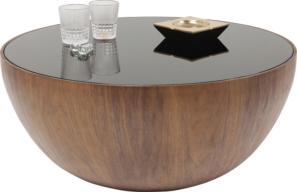 Couchtisch braun - Ø 80 cm - KARE Tear Drops Walnuss