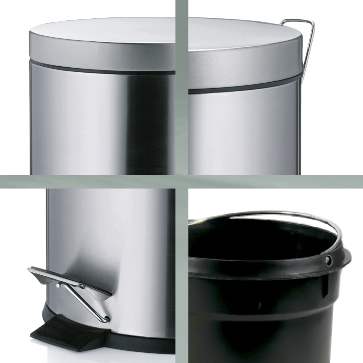 Kosmetikeimer 3L silber matt - Kela Torre 