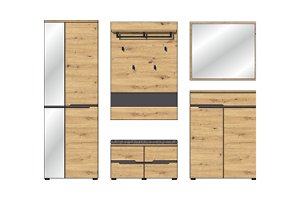 Innostyle Garderobenkombination I Memphis Artisan Eiche 255 x 197 cm