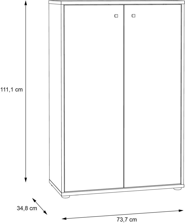 Forte Kommode Tempra 2 Sonoma Eiche NB 73,7 x 111,1 cm