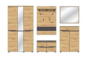 Innostyle Garderobenkombination II Memphis Artisan Eiche 295 x 192 cm