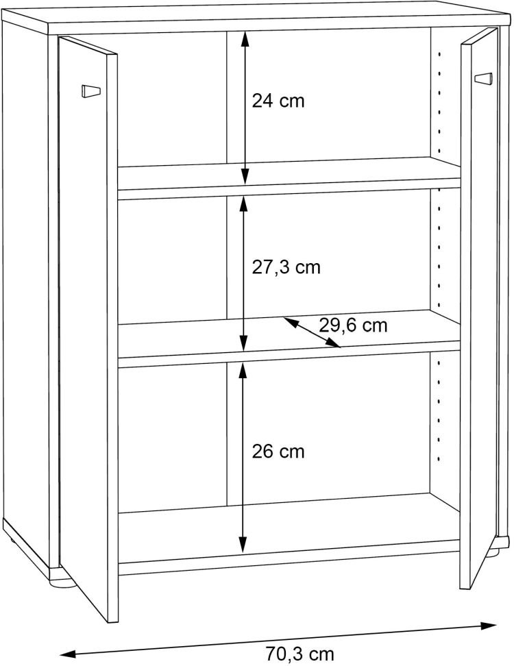 Forte Kommode Tempra 2 Sonoma Eiche NB 73,7 x 85,5 cm